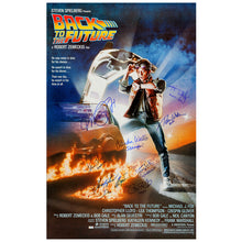 Load image into Gallery viewer, Michael J. Fox, Christopher Lloyd, Thomas Wilson, Lea Thompson, Claudia Wells Autographed 1985 Back to the Future 27x39 Single-Sided Movie Poster