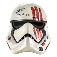 Load image into Gallery viewer, John Boyega Autographed Star Wars The Black Series First Order Stormtrooper Bloody Helmet with FN-2187 Inscription