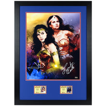 Load image into Gallery viewer, Gal Gadot, Lynda Carter Autographed Corbyn Kern Wonder Woman Legacy Illustrated 16x20 Photo