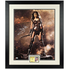 Load image into Gallery viewer, Gal Gadot Autographed 2017 Batman v Superman Dawn of Justice Wonder Woman on the Rocks 16×20 Photo