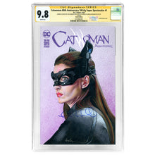 Load image into Gallery viewer, Anne Hathaway Autographed 2020 Catwoman 80th Anniversary 100-Pg Super Spectacular # 1 Original Ash Gonzalez Sketch CGC SS 9.8 Mint