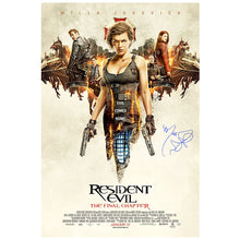 Load image into Gallery viewer, Milla Jovovich Autographed 2016 Resident Evil: The Final Chapter Cast 27x40 Double-Sided Original Movie Poster