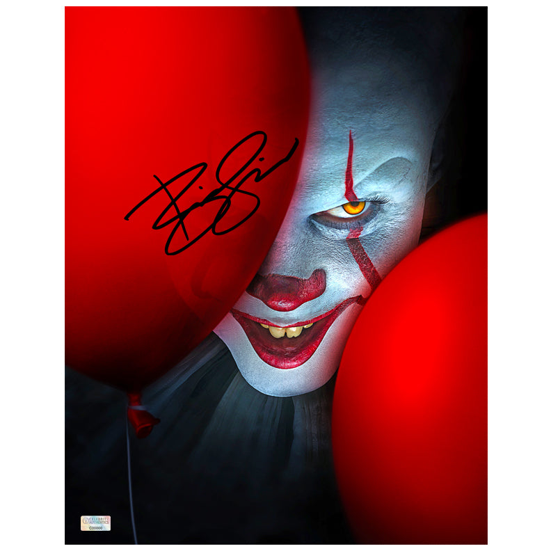 Bill Skarsgard Autographed 2017 IT Pennywise You'll Float Too 11x14 Photo
