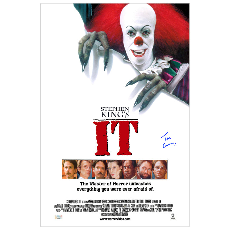 Tim Curry Autographed 1990 Stephen King's IT 16x24 Poster