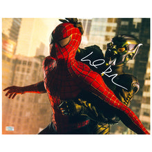 Load image into Gallery viewer, Willem Dafoe Autographed 2002 Spider-Man Green and Spider-Man 11x14 Photo
