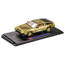 Load image into Gallery viewer, Michael J. Fox Autographed Back to the Future 1:18 Scale Die-Cast Gold DeLorean