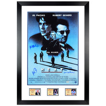 Load image into Gallery viewer, Robert De Niro, Al Pacino, Val Kilmer Autographed 1995 Heat 16x24 Framed Movie Poster