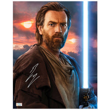Load image into Gallery viewer, Ewan McGregor Autographed Obi Wan Jedi Lightsaber 11x14 Photo