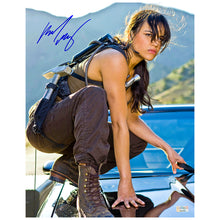Load image into Gallery viewer, Michelle Rodriguez Autographed Fast and Furious Dodge Charger 11x14 Action Photo