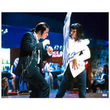 Load image into Gallery viewer, Uma Thurman and John Travolta Autographed Pulp Fiction 16x20 Classic Dance Photo