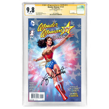 Load image into Gallery viewer, Lynda Carter Autographed 2015 Wonder Woman 77 #1 Nicola Scott Variant Cover CGC SS 9.8