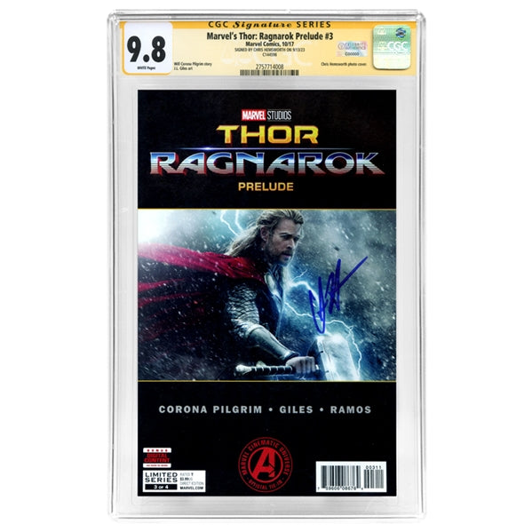 Chris Hemsworth Autographed Marvel's Thor Ragnarok Prelude #3 Photo Cover Variant CGC SS 9.8