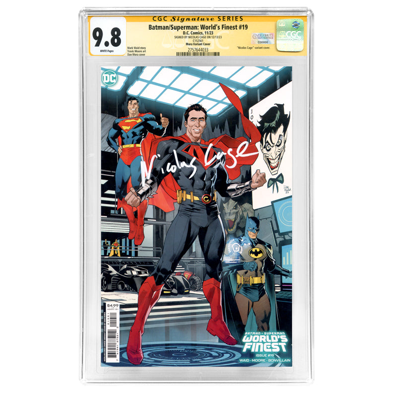 Nicolas Cage Autographed 2023 Batman / Superman World's Finest #19 Dan Mora Variant Cover CGC SS 9.8