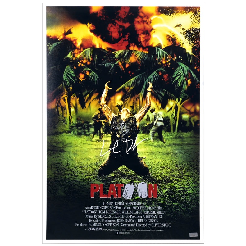 Willem Dafoe Autographed 1986 Platoon 16x24 Movie Poster