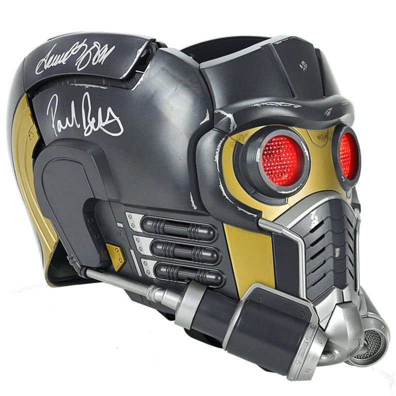 Samuel L. Jackson, Karen Gillan, Paul Rudd, Paul Bettany Autographed Marvel Legends Star Lord Helmet