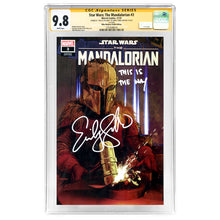Load image into Gallery viewer, Emily Swallow Autographed 2022 Star Wars The Mandalorian #3 Mike Mayhew Variant with This Is The Way CGC SS 9.8