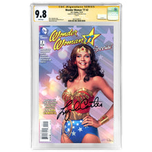 Load image into Gallery viewer, Lynda Carter Autographed 2015 Wonder Woman 77 #2 Nicola Scott Cover CGC SS 9.8