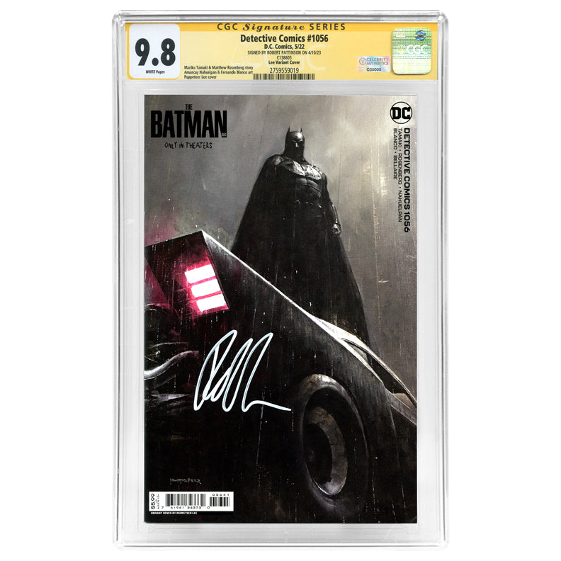 Robert Pattinson Autographed 2022 Batman Detective Comics #1056 Lee Puppeteer Variant Movie Cover CGC SS 9.8