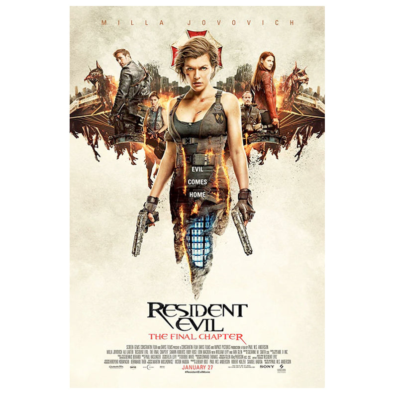 Milla Jovovich Autographed 2016 Resident Evil: The Final Chapter Cast 27x40 Double-Sided Original Movie Poster Pre-Order