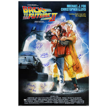 Load image into Gallery viewer, Michael J. Fox, Christopher Lloyd, Thomas Wilson, Lea Thompson, James Tolkan Autographed 1989 Back to the Future Part II 27x40 Single-Sided Movie Poster