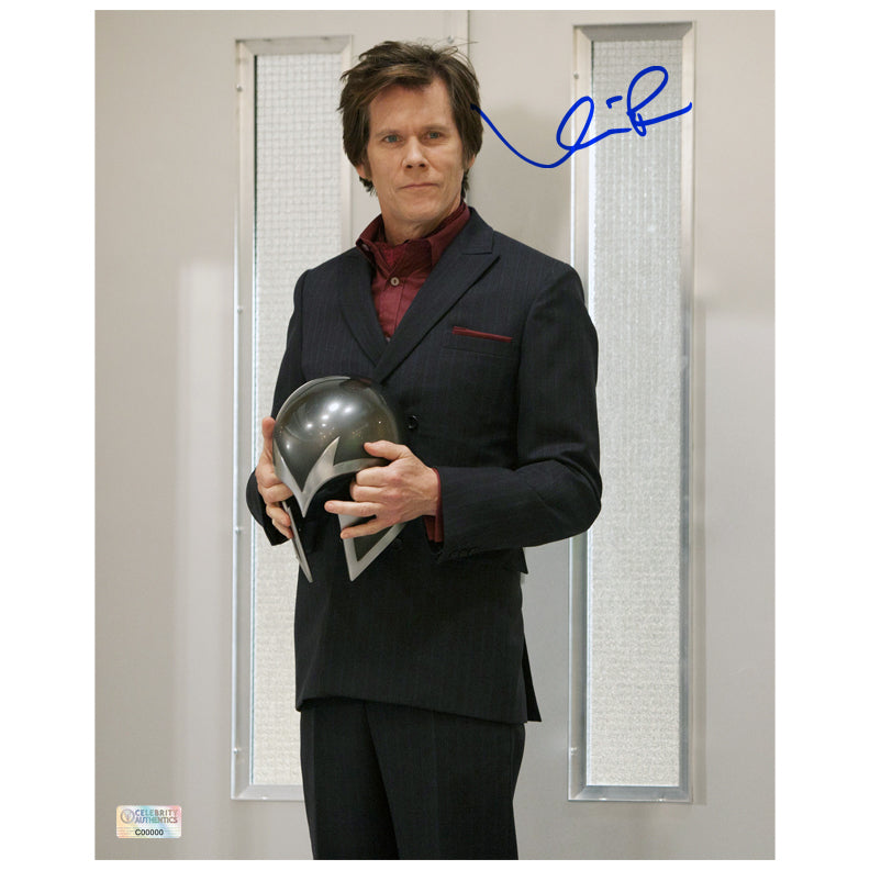 Kevin Bacon Autographed 2011 X-Men First Class Sebastian Shaw Magneto's Helmet 8x10 Scene Photo
