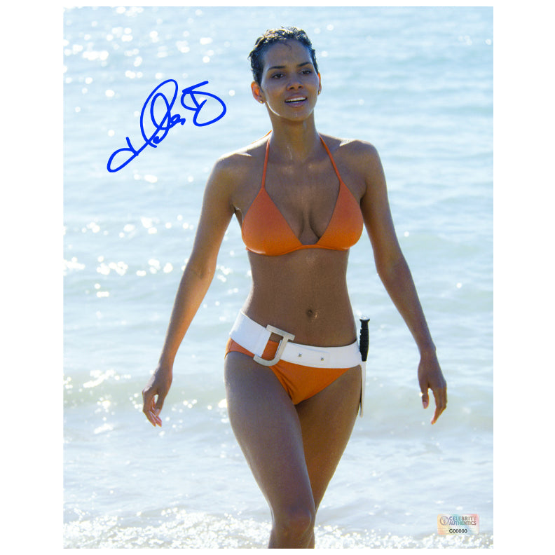 Halle Berry Autographed 2002 Die Another Day Beach 8x10 Photo