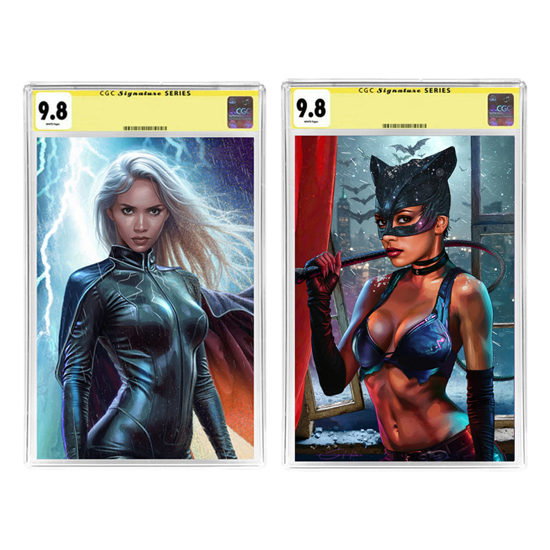 Halle Berry, Greg Horn Autographed 2024 Storm & Catwoman Virgin Cover CGC SS 9.8 Set