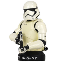 Load image into Gallery viewer, John Boyega Autographed Gentle Giant Star Wars First Order Stormtrooper Mini-Bust with FN-2187