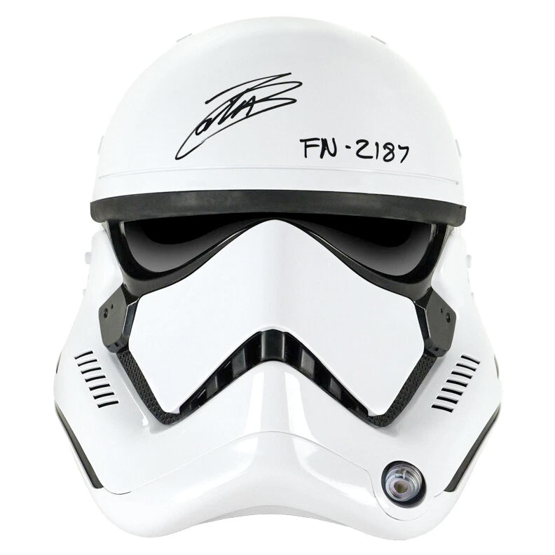 John Boyega Autographed Star Wars The Black Series First Order Stormtrooper Helmet with FN-2187 Inscription