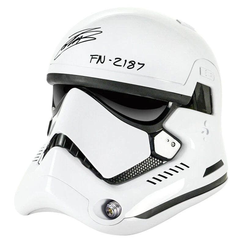 black stormtrooper motorcycle helmet John Boyega Autographed Star Wars The Black Series First Order Stormtr – Celebrity Authentics