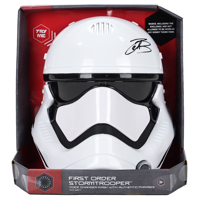 John Boyega Autographed Disney Exclusive Star Wars First Order Stormtrooper Voice Changing Mask