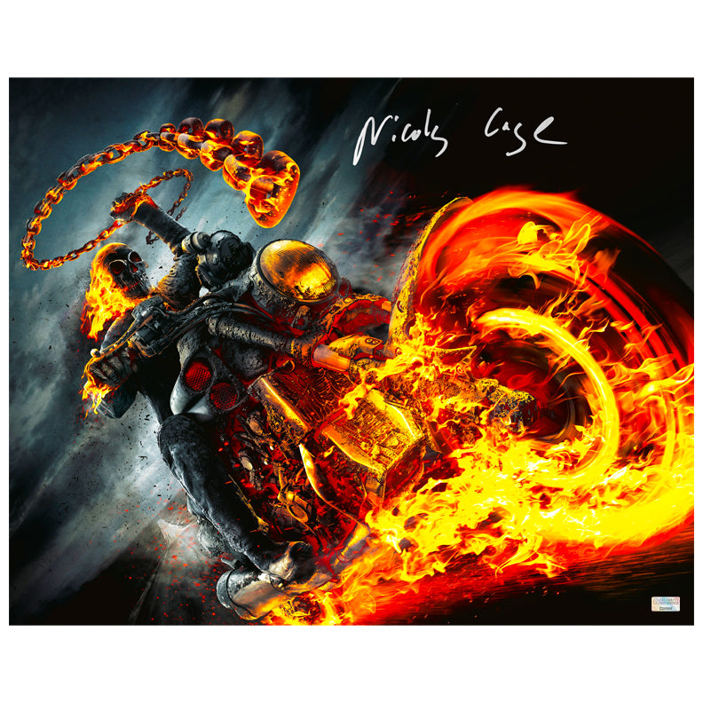 Nicolas Cage Autographed 2011 Ghost Rider Spirit of Vengeance 16x20 Photo