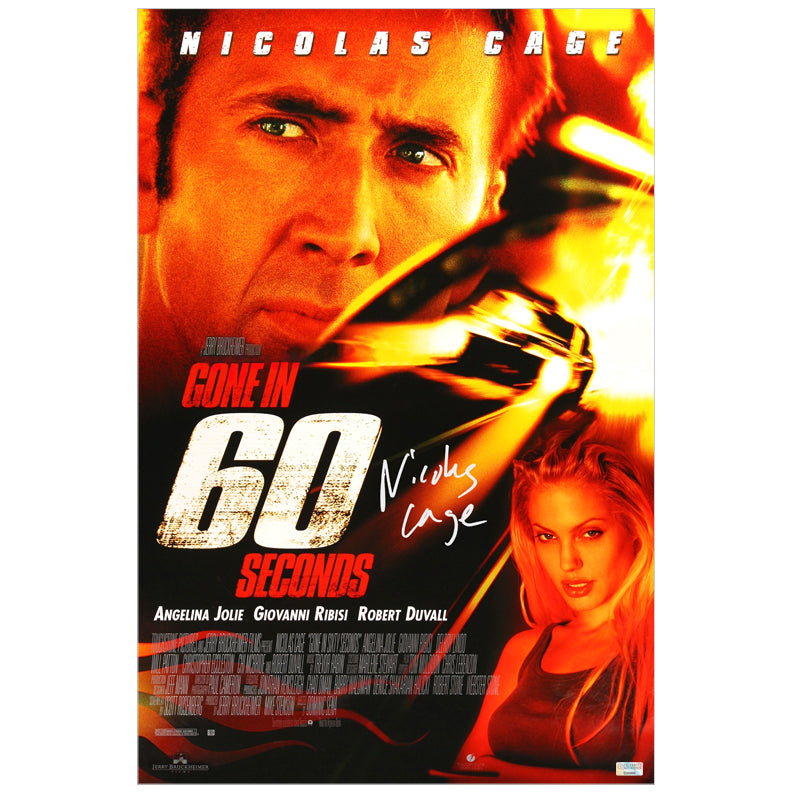 Nicolas Cage Autographed 2000 Gone In 60 Seconds 16x24 Movie Poster