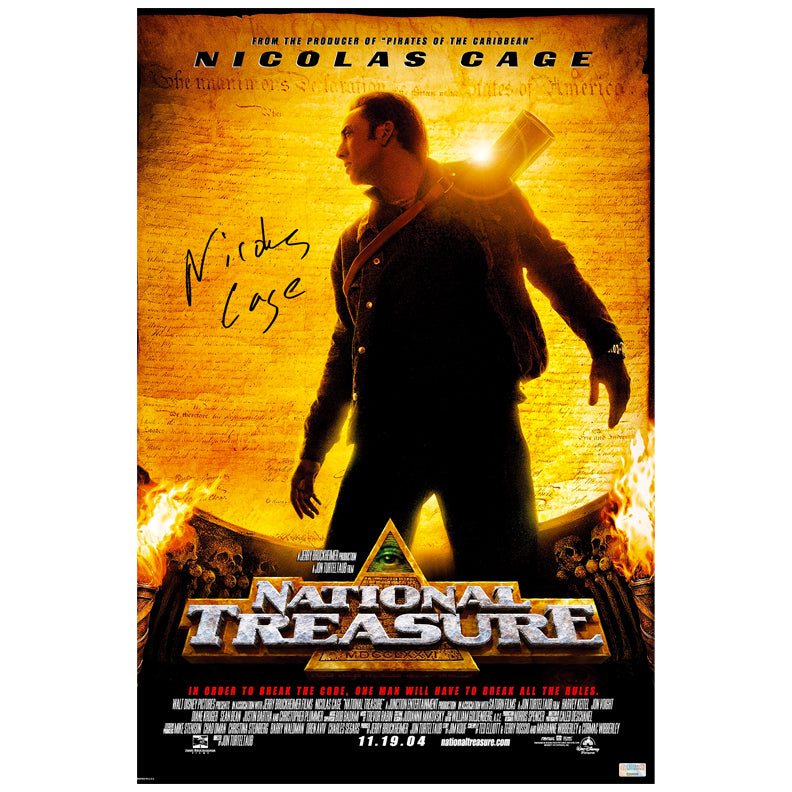 映画ポスター National Treasure 2004 Nicolas Cage Autographed 2004 National Treasure 16x24 Movie Poster
