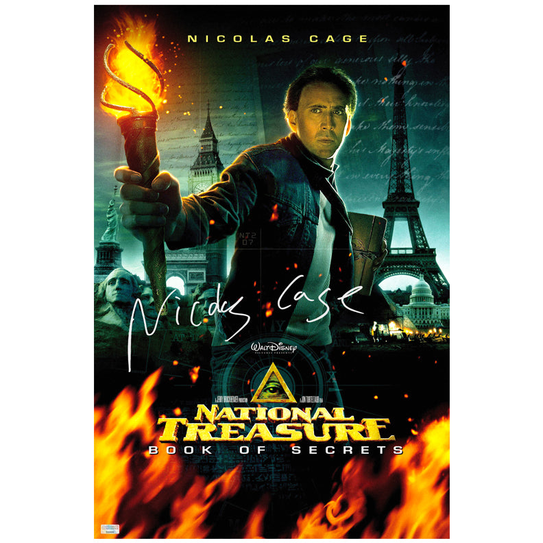 Nicolas Cage Autographed 2007 National Treasure Book of Secrets 16x24 Movie Poster