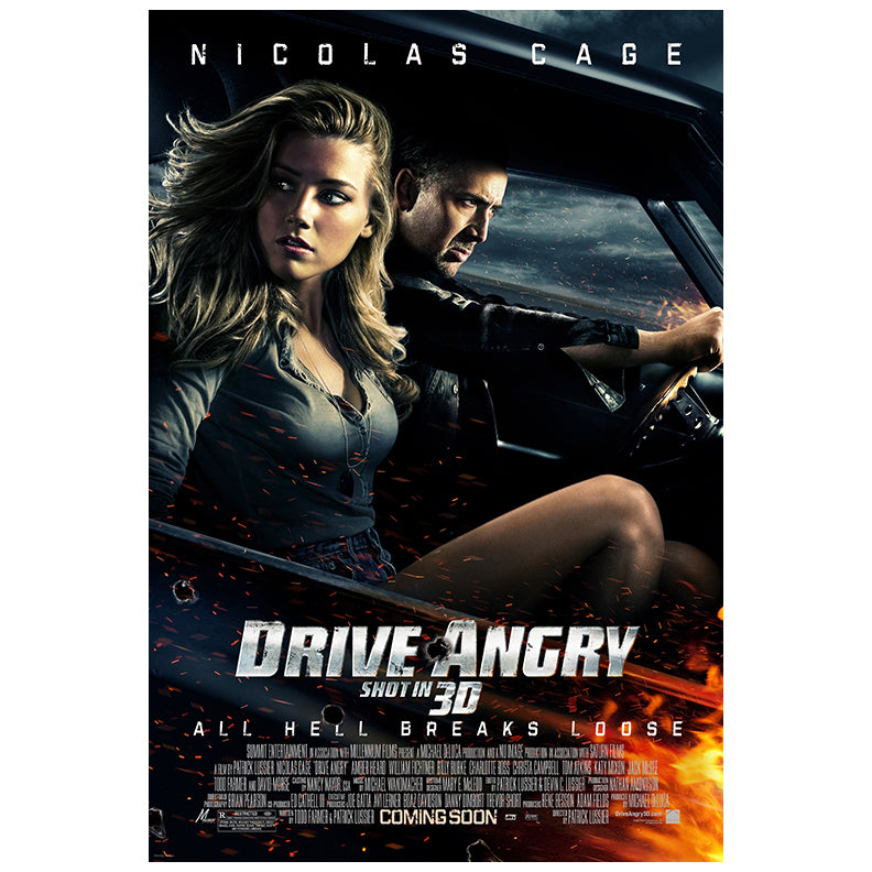 Nicolas Cage Autographed 2011 Drive Angry Original 27x40 Double-Sided Movie Poster Pre-Order