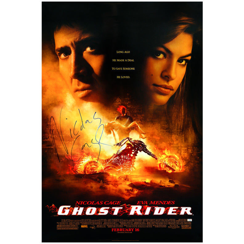 Nicolas Cage Autographed 2007 Ghost Rider Original 27x40 Single-Sided Movie Poster