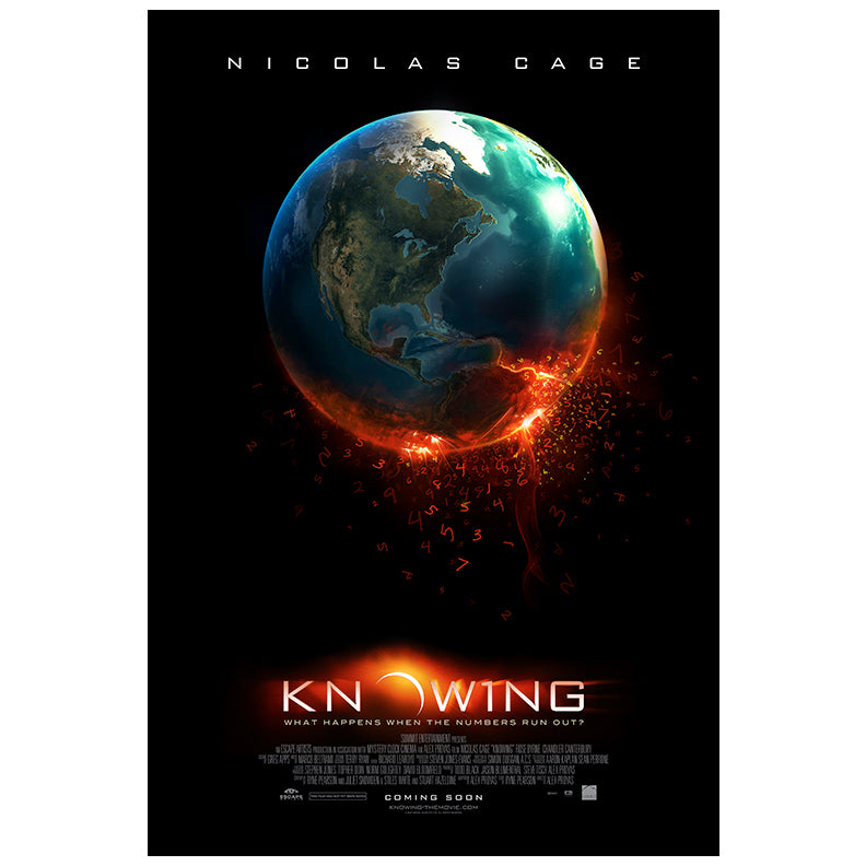 Nicolas Cage Autographed 2009 Knowing Original 27x40 Single-Sided Movie Poster Pre-Order