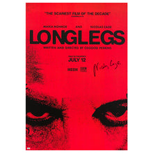 Load image into Gallery viewer, Nicolas Cage Autographed 2024 Longlegs Original 27x40 Movie Poster