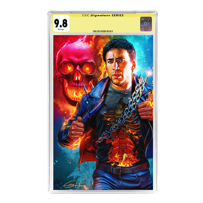 Nicolas Cage Autographed Greg Horn 2025 Ghost Rider Virgin Metal Cover CGC SS 9.8 Pre-Order