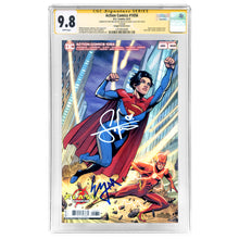 Load image into Gallery viewer, Sasha Calle, Ezra Miller Autographed 2023 Action Comics #1056 Sanapo Varaint CGC SS 9.8