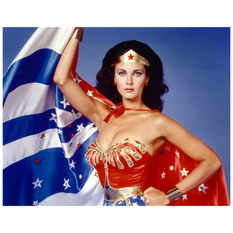 Lynda Carter Autographed 1976 Wonder Woman 11x14 Stars and Stripes Photo Pre-Order
