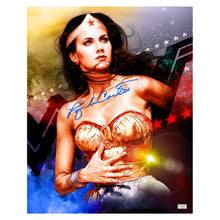 Load image into Gallery viewer, Lynda Carter Autographed 1976 Wonder Woman Corbyn Kern Illustrated 16x20 Photo