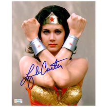 Load image into Gallery viewer, Lynda Carter Autographed 1976 Wonder Woman Bracelets of Submission 8x10 Photo
