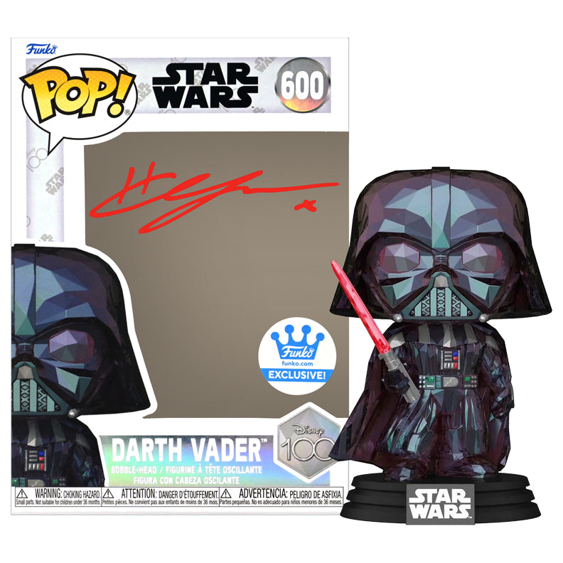 Hayden Christensen Autographed Star Wars Darth Vader Disney 100 Funko Exclusive Pop Vinyl Figure #600