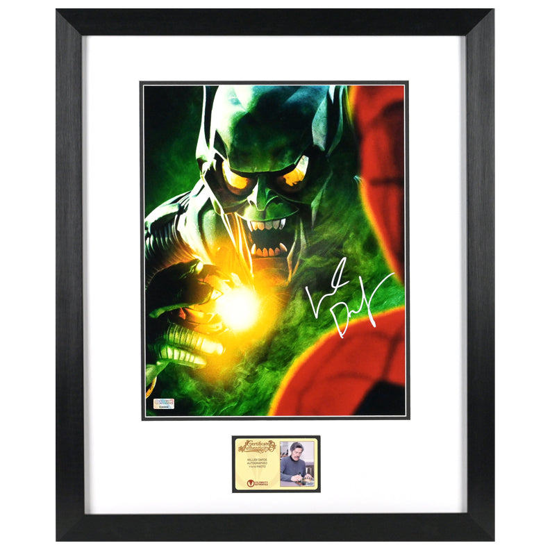 Willem Dafoe Autographed 2002 Spider-Man Green Goblin Pumpkin Bomb 11x14 Photo