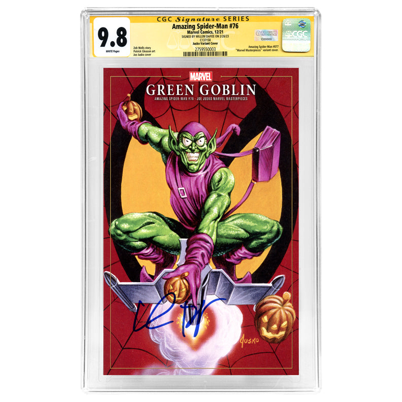 Willem Dafoe Autographed 2021 Amazing Spider-Man # 76 Jusko Variant Cover CGC SS 9.8