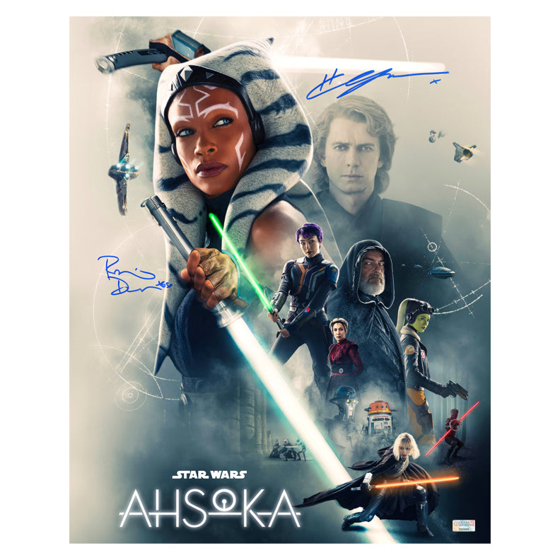 Rosario Dawson, Hayden Christensen Autographed 2023 Star Wars Ahsoka 16x20 Poster