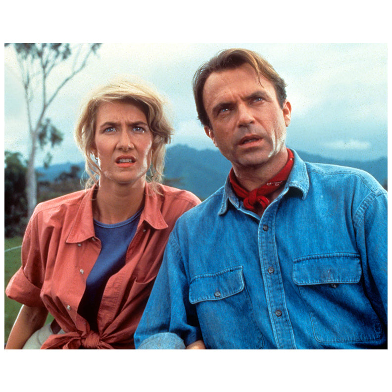 Laura Dern, Sam Neill Autographed 1993 Jurassic Park 8x10 Scene Photo Pre-Order