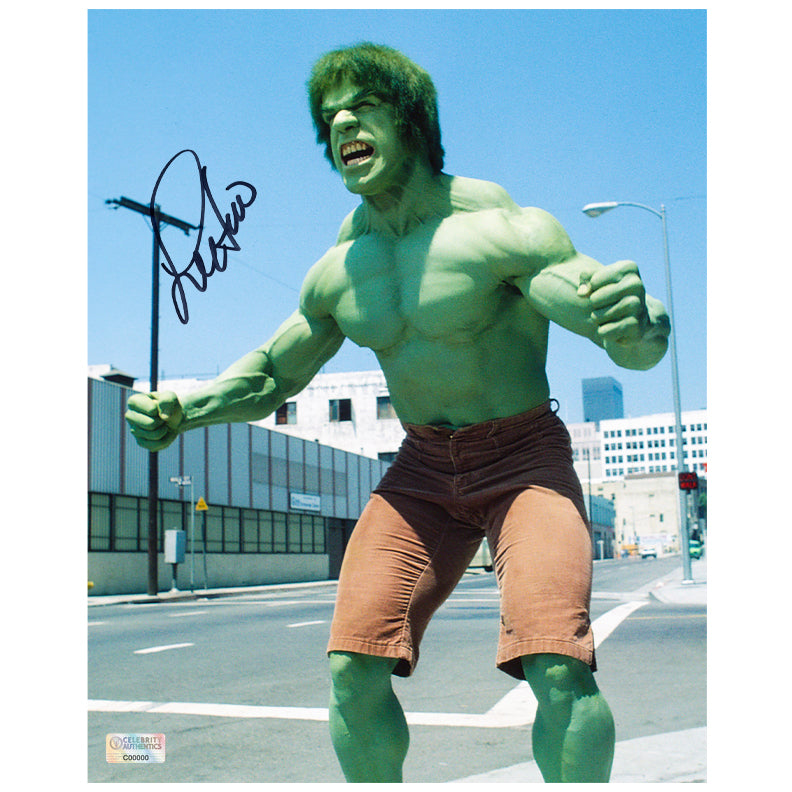 Lou Ferrigno Autographed 1977 The Incredible Hulk Enraged 8x10 Photo